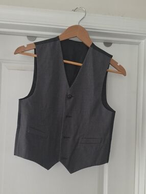Chaps Boy's  Reversible Gray/ Black Dress Vest
